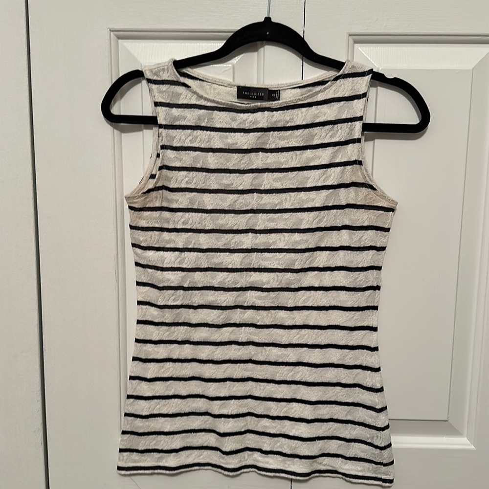 The Limited - Striped Sleeveless Shell - S